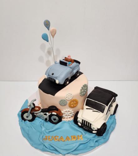 3D Car, Motorcycle cake